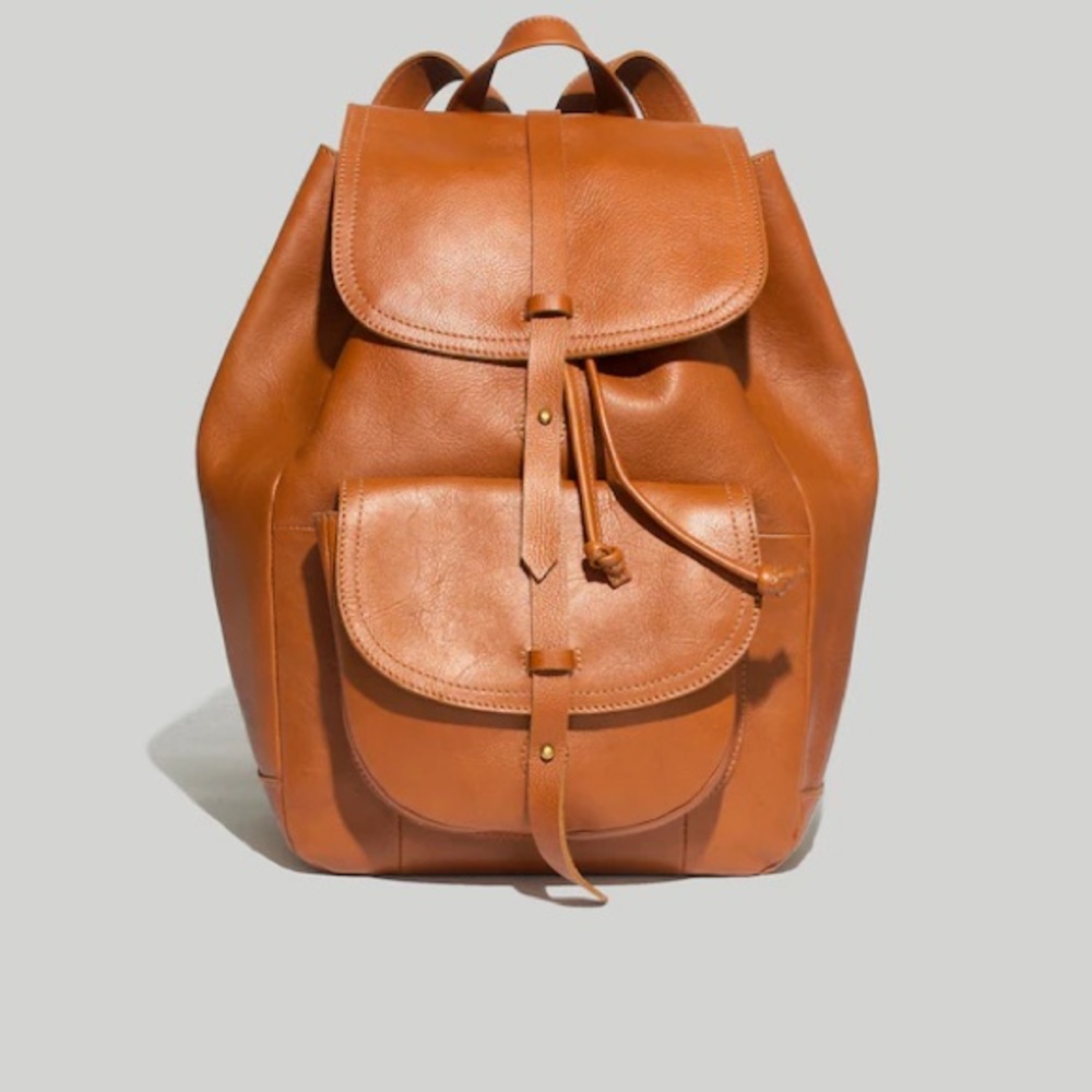 Madewell transport leather backpack. EUC. Cognac leather. Smoke free pet free